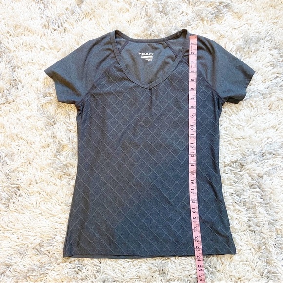 Head | Dark Gray Short Sleeve Vneck Workout Top Size Small - Picture 13 of 13
